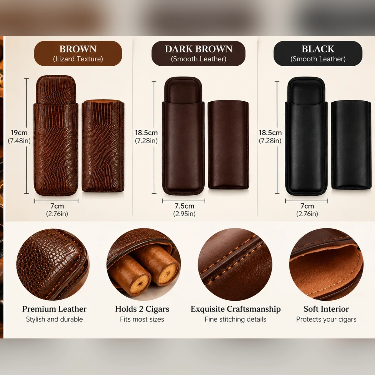 TwinVault Leather Cigar Case