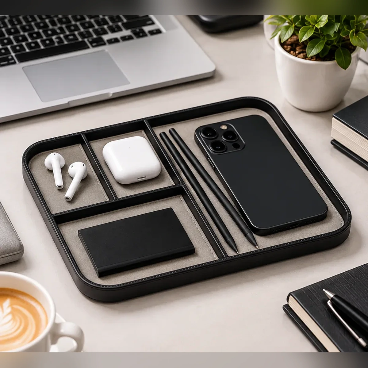 ValetLuxe Leather Organiser Tray