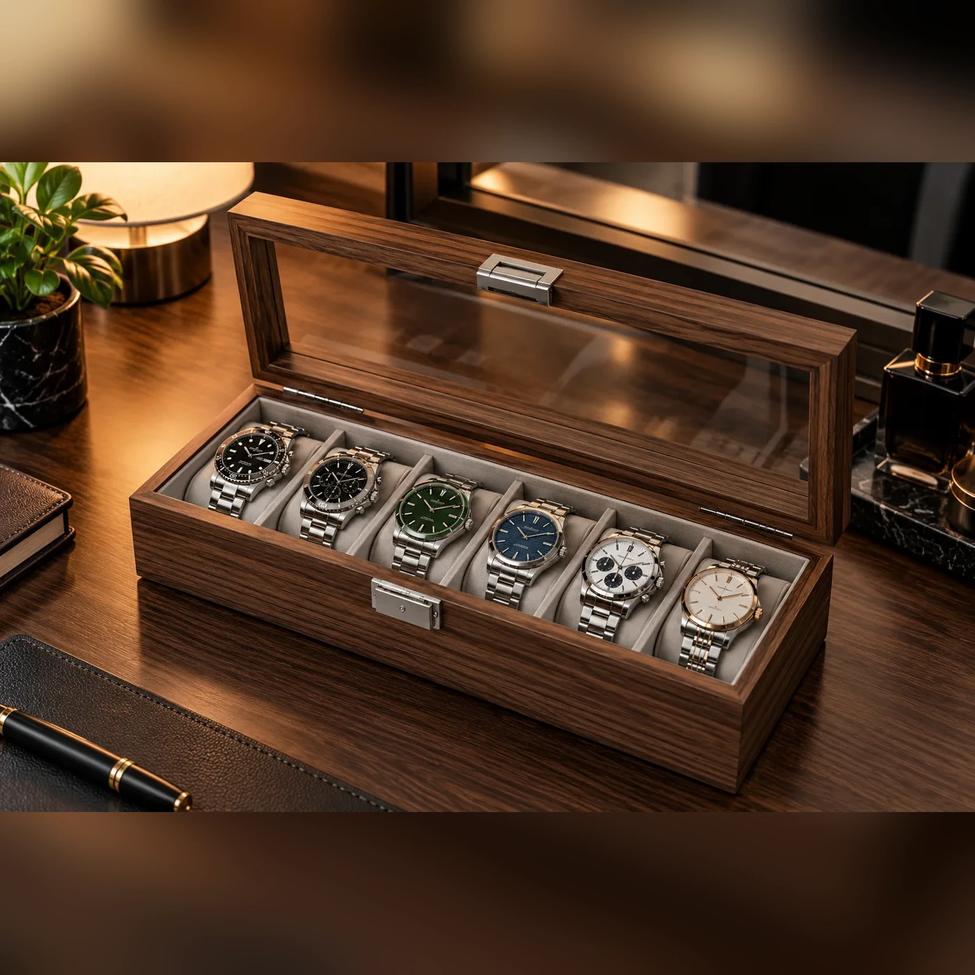 WalnutCrest Watch Display Box