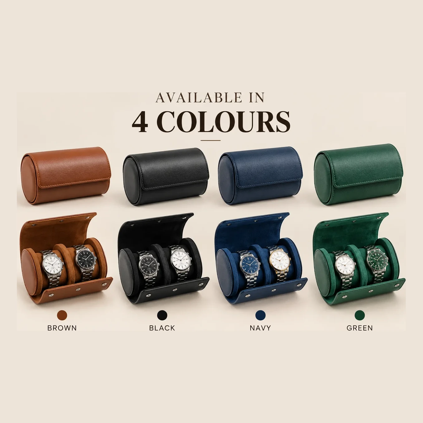 EmberVale Leather Watch Roll
